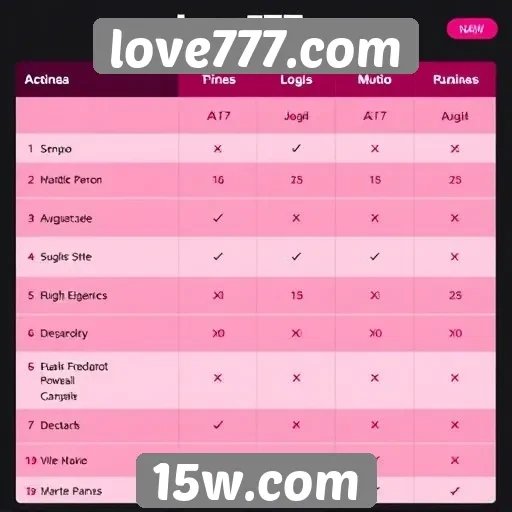 Comparativo entre love777.com e outros sites de jogos